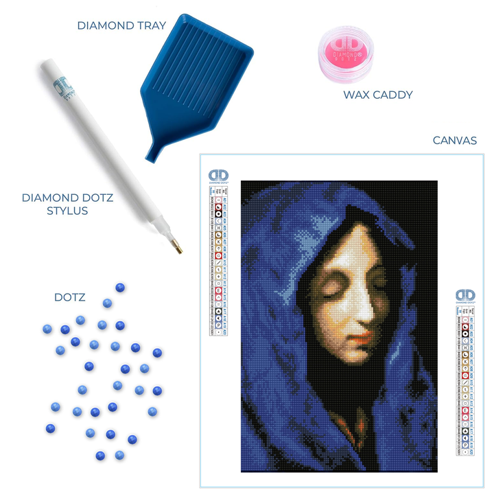 Diamond Dotz The Blue Madonna (apres Carlo Dolci) - 13.78 x 17.72 in