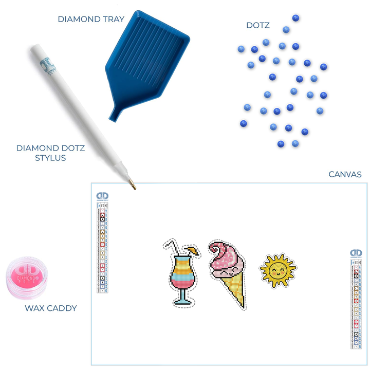 Diamond Dotz DOTZIES 3 STICKERS Multi Pack - Sunshine