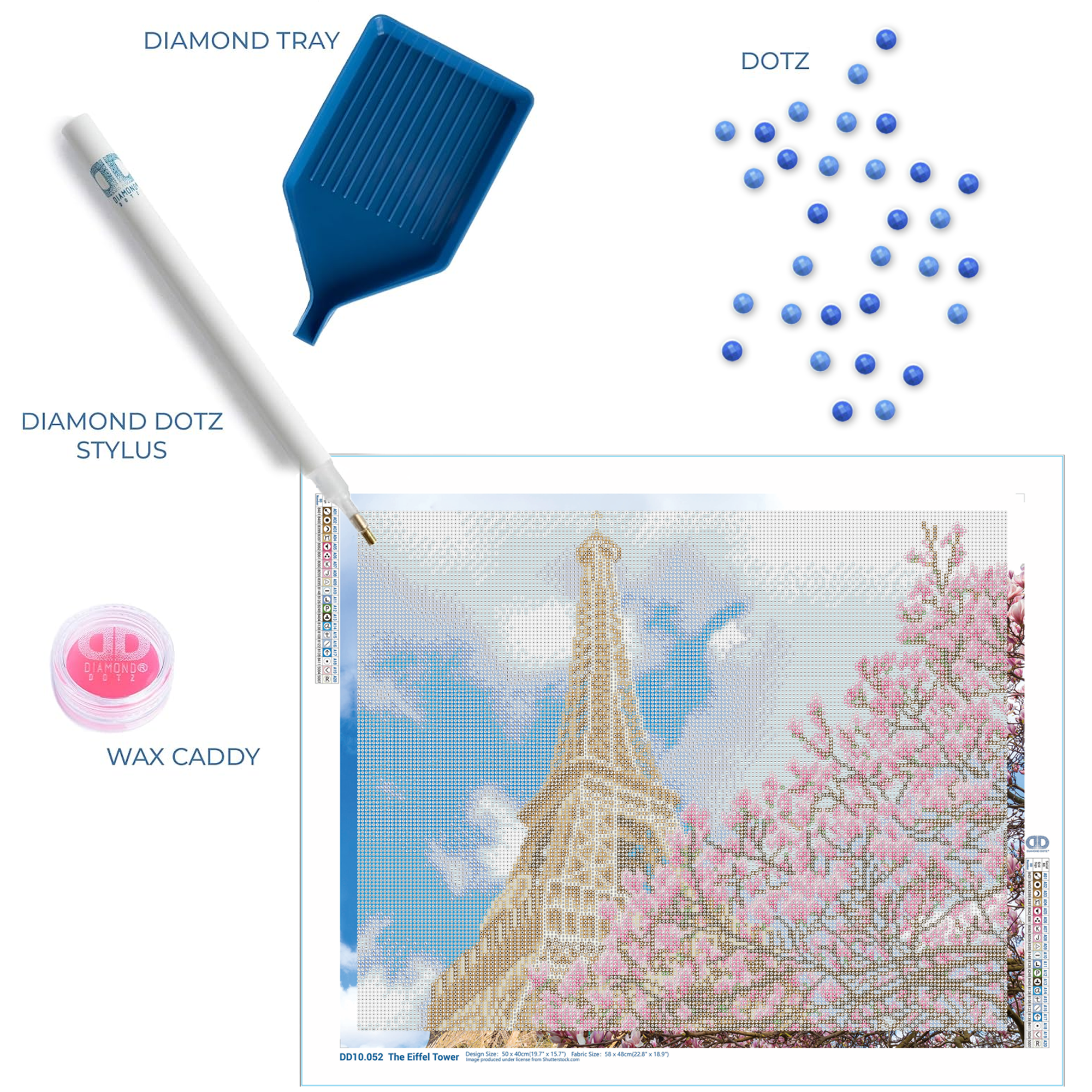 Quadro Diamond Painting 40x50 Cm – Torre Eiffel, Mosaico Fai Da Te Con Perline E Strass, Kit Completo Per Adulti E Ragazzi
