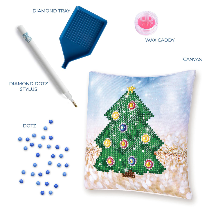 Diamond Dotz Christmas Tree Pillow - 7 x 7 in