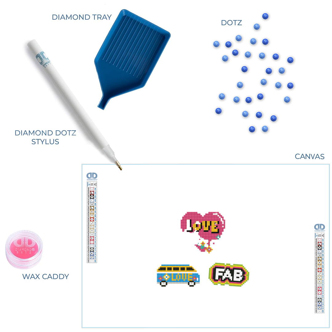 Diamond Dotz 3 Stickers Multipack - LOVE