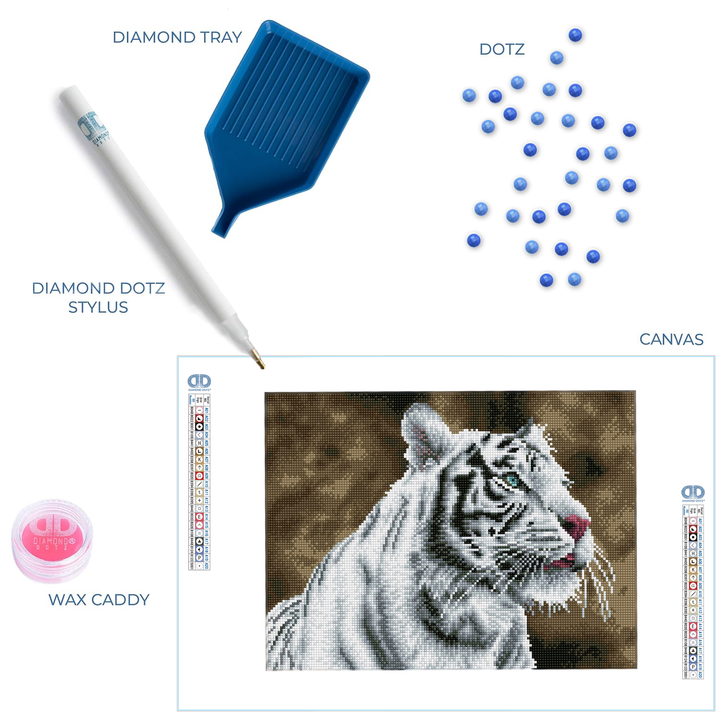 Diamond Dotz Tigre Blanc - 16.5 x 13 in