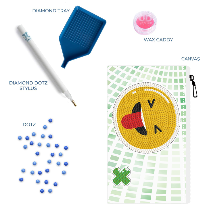 Diamond Dotz Happy Grin Zipper Pouch - 5.51 x 8.46 in