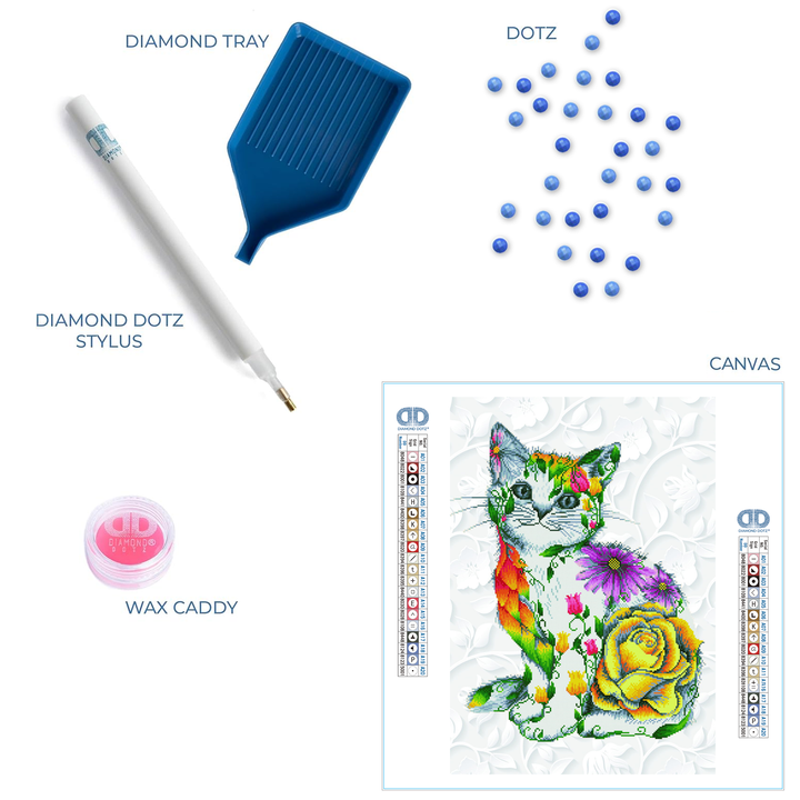 Diamond Dotz Flower Puss - 30.7 x 21.7 in