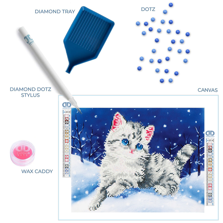 Diamond Dotz Kitten In The Snow - 14 x 11 in