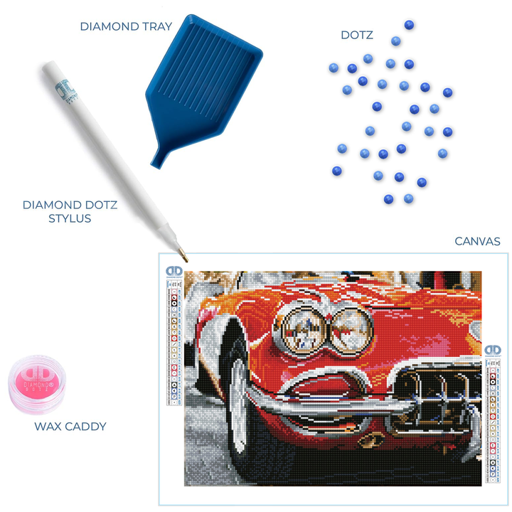 Diamond Dotz Red Sports Car - 16.93 x 12.2 in