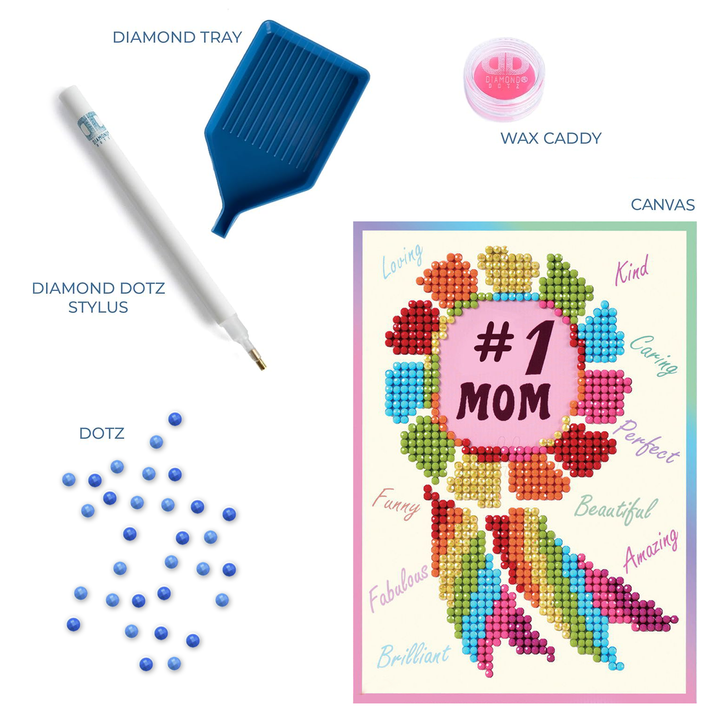 Diamond Dotz Number 1 Mom - Diamond Painting Greeting Card