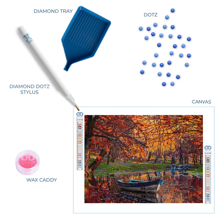 Diamond Dotz Autumn Lake - 28 x 16 in