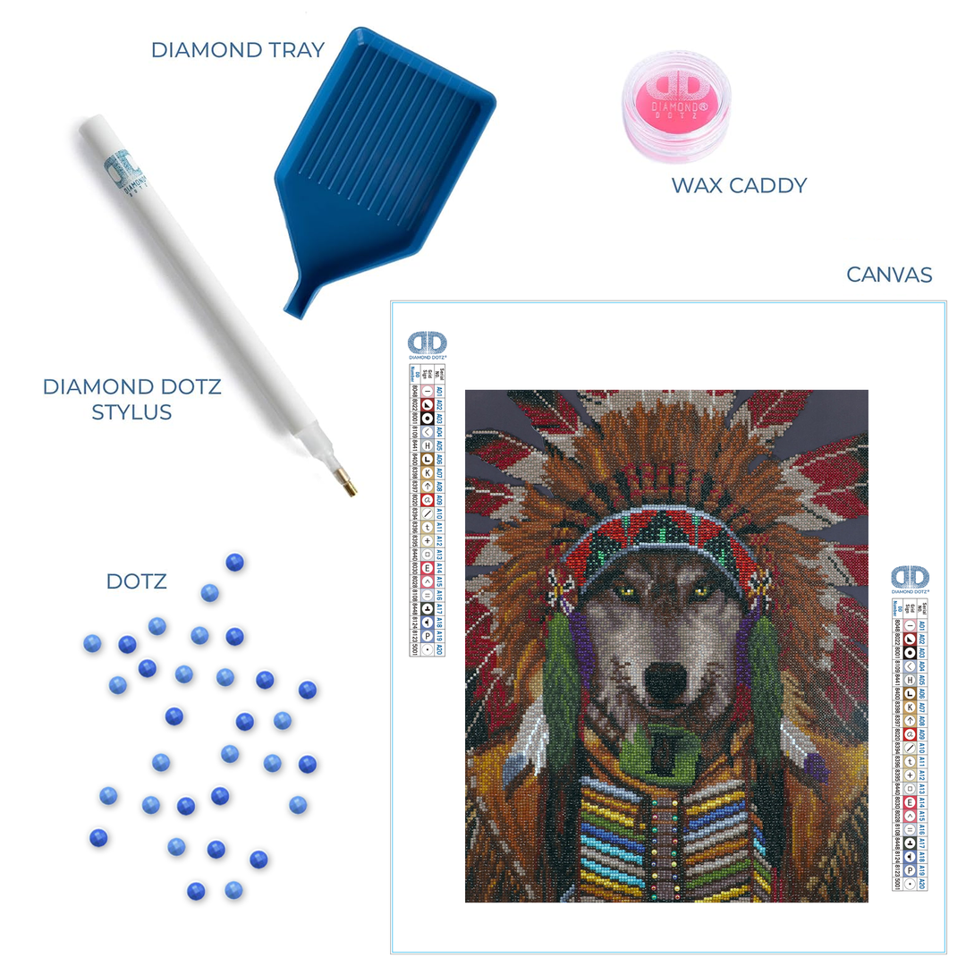 Diamond Dotz Wolf Spirit Chief - 15.75 x 19.69 in