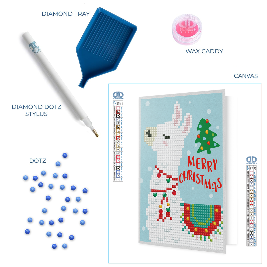 Diamond Dotz Merry Christmas Llama - Greeting Card