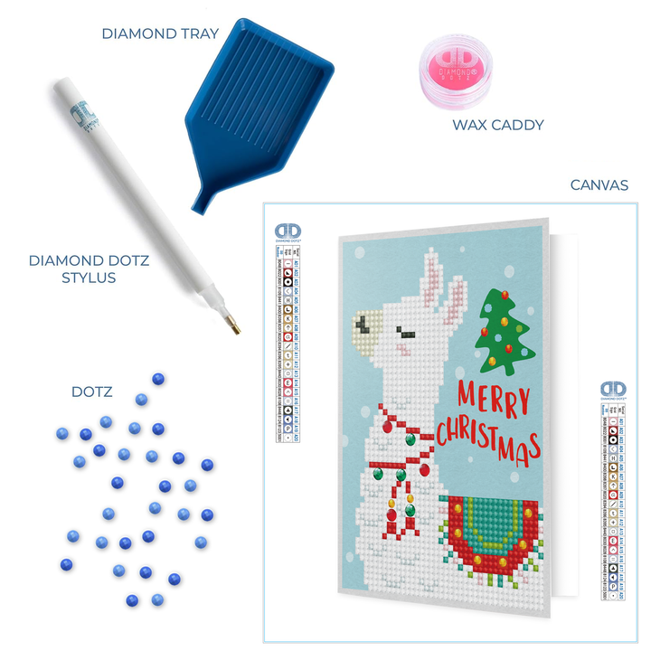 Diamond Dotz Merry Christmas Llama - Greeting Card