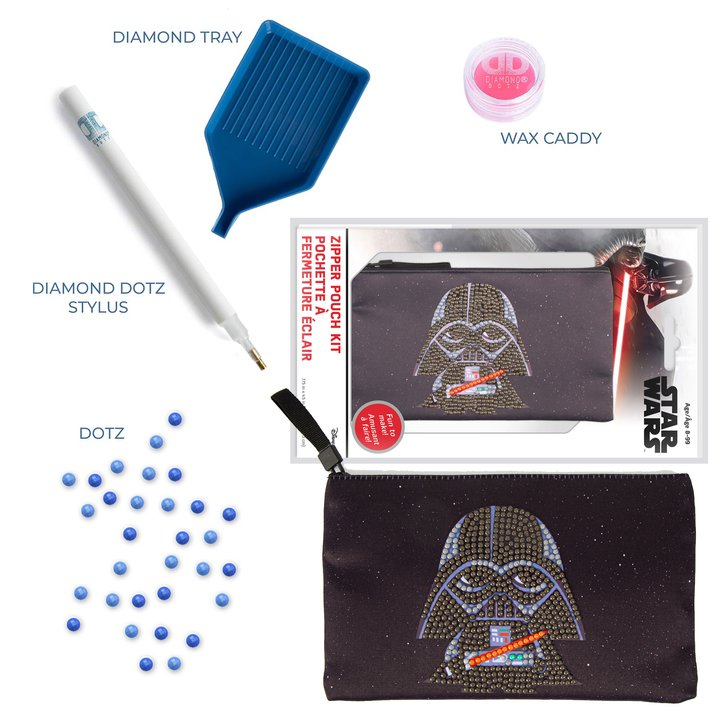 Diamond Dotz Star Wars Darth Vader and Lightsaber DOTZIES Pouch Kit - 7.75 x  4.5 in