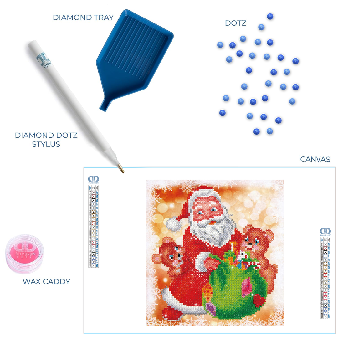 Diamond Dotz Santa & Teddies - 9.8 x 9 in