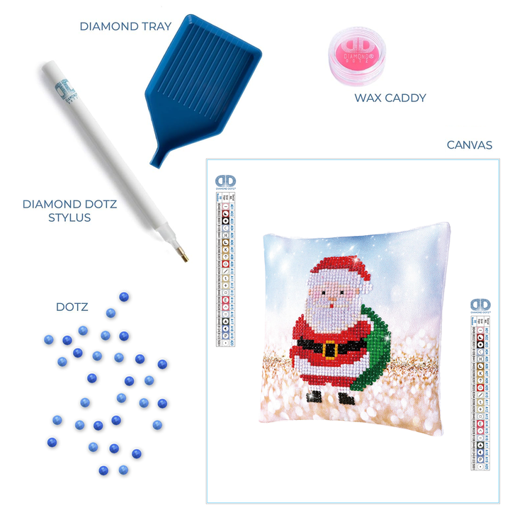 Diamond Dotz Santa Claus Sack Pillow - 7 x 7 in