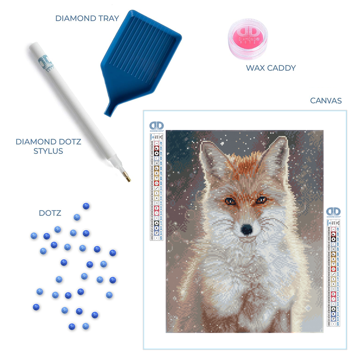 Diamond Dotz Snowflake Fox - 17.7 x 13.8 in