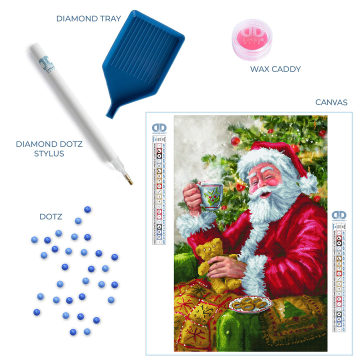 Diamond Dotz Santa's Cuppa - 31.5 x 20.5 in