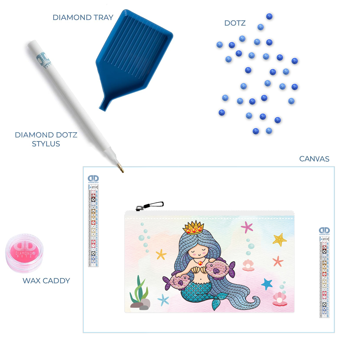 Diamond Dotz Mer Princess Zipper Pouch - 5.51 x 8.46 in