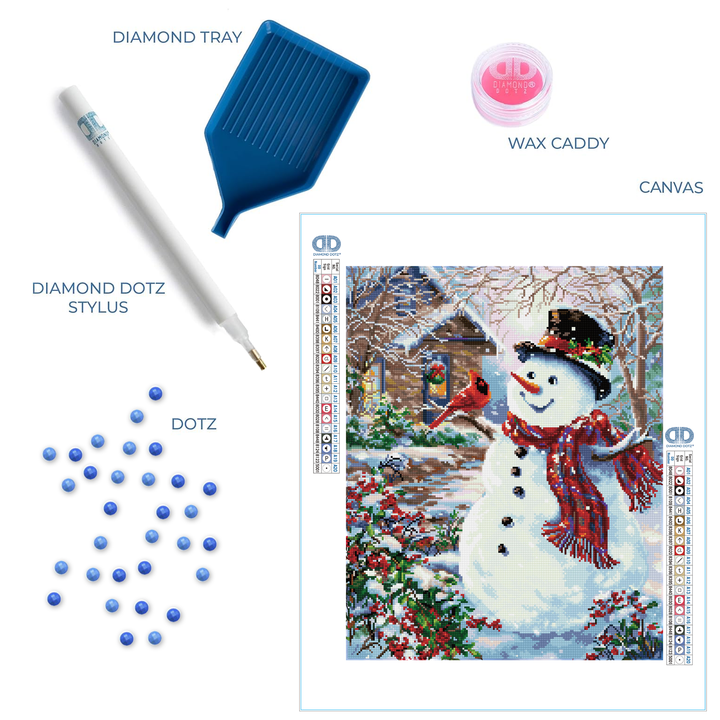 Diamond Dotz Snowman & Feathered Friend - 24.41 x 19.69 in