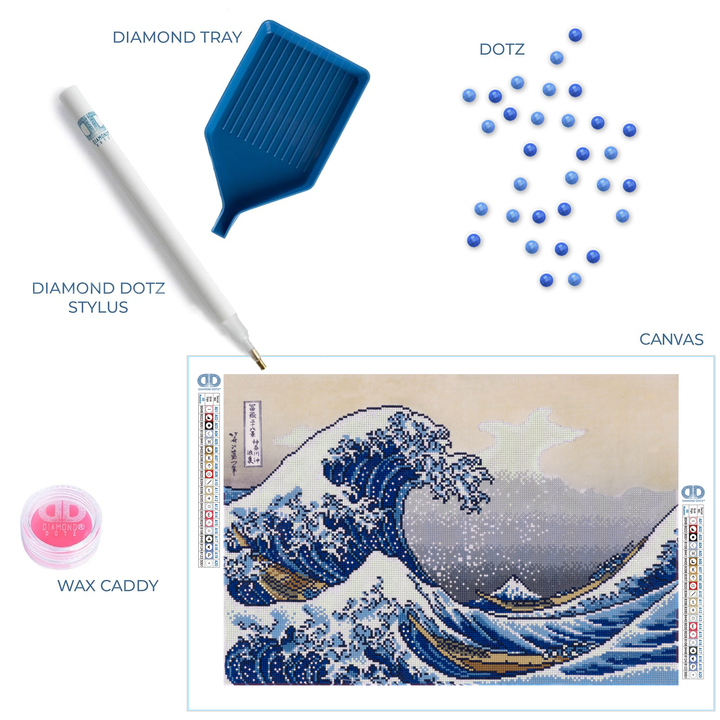 Diamond Dotz A Big Wave off Kanagawa (Hokusai) - 23.6 x 16.1 in