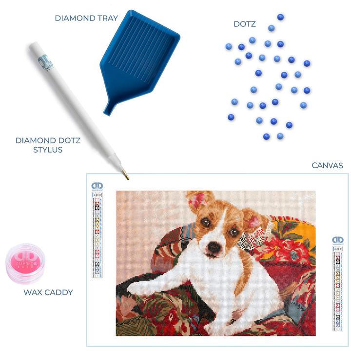 Diamond Dotz Patchwork Pup - 15.94 x 19.88 in