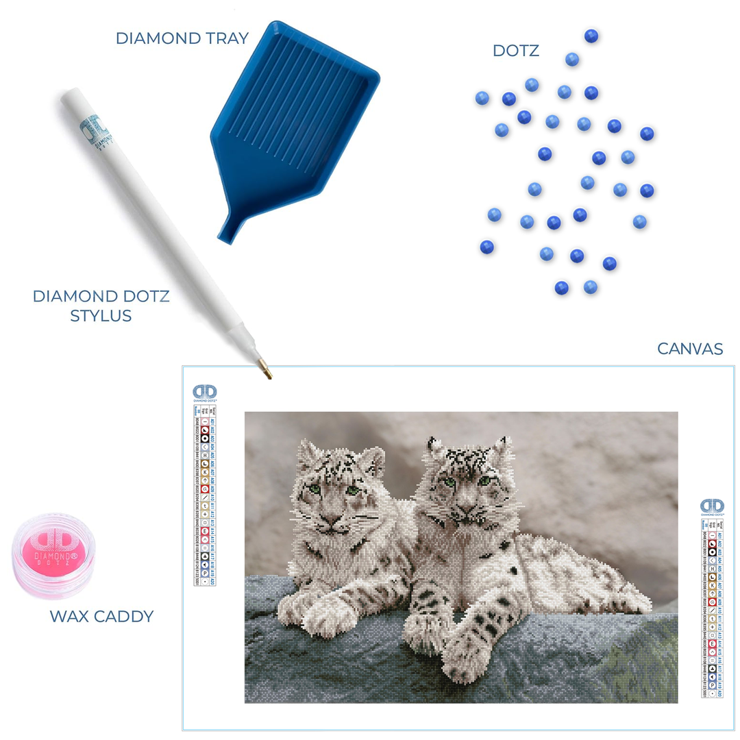 Diamond Dotz Snow Leopards Hemis National Park - 19.69 x 29.53 in