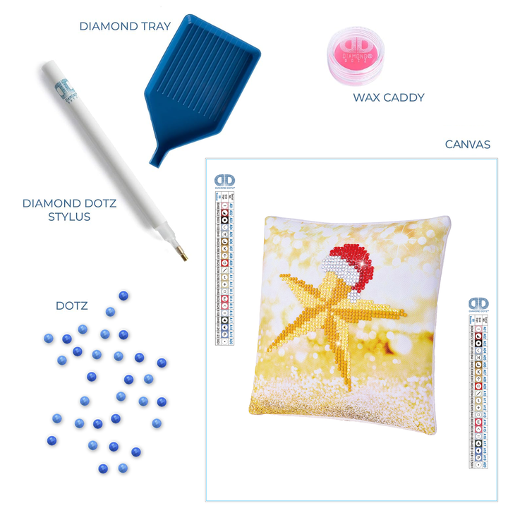 Diamond Dotz Christmas Star Pillow - 7 x 7 in