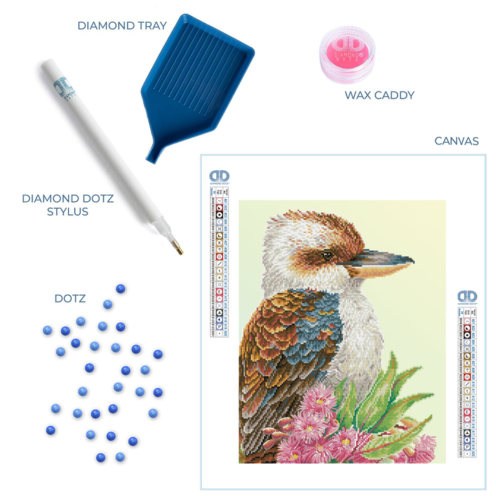 Diamond Dotz Kookaburra & Gum Blossom - 16.14 x 20.08 in