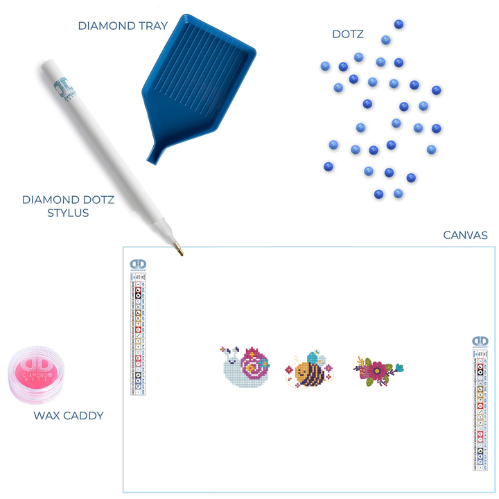 Diamond Dotz DOTZIES 3 STICKERS Multi Pack - Garden Friends