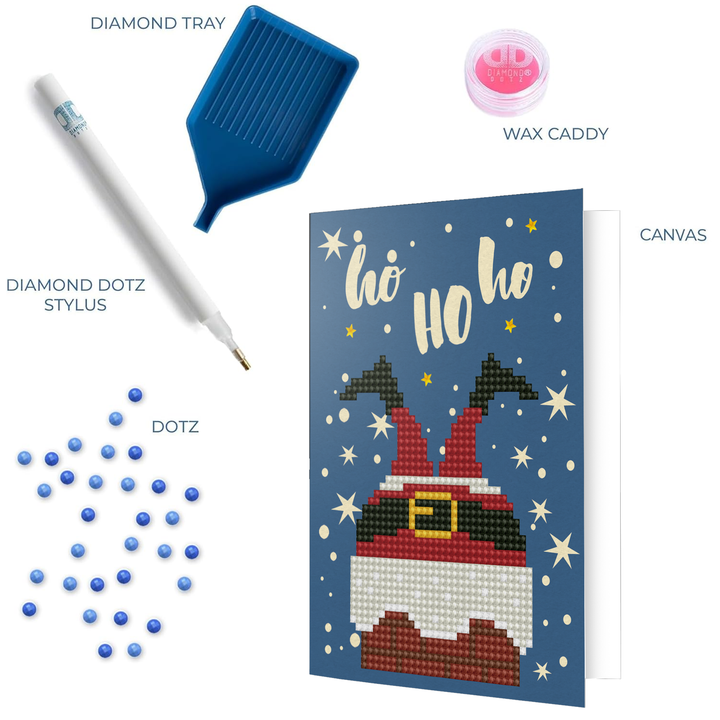 Diamond Dotz Ho Ho Ho - Diamond Painting Greeting Card