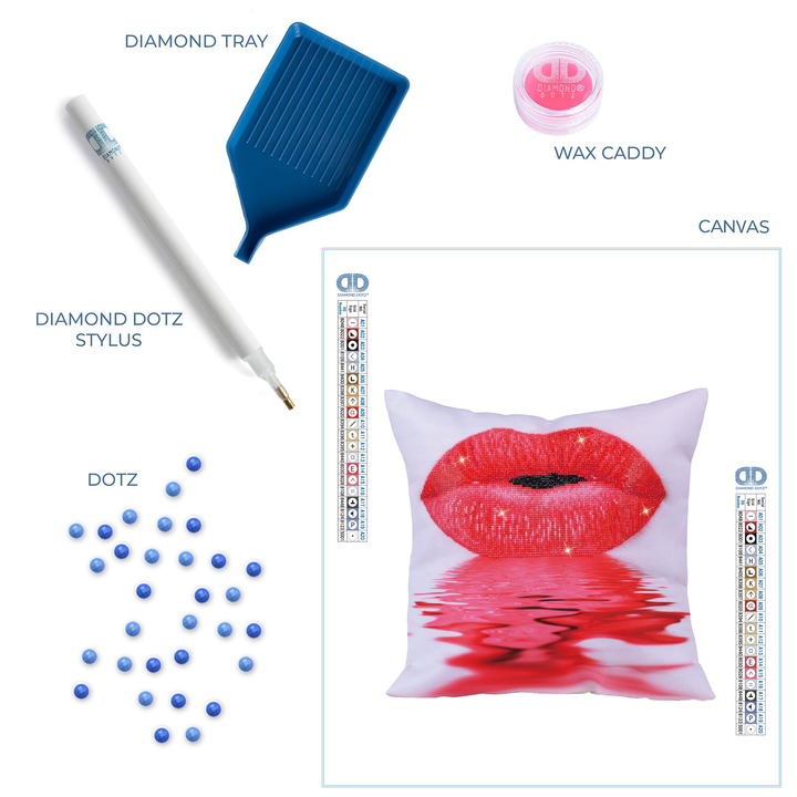 Diamond Dotz Hot Lips Pillow - 17.7" x 17.7"