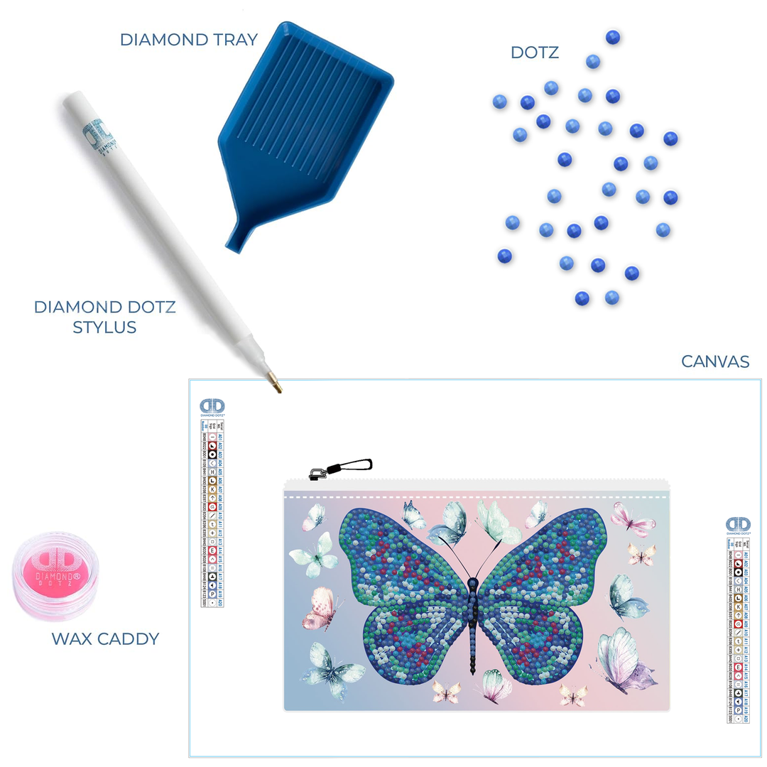 Diamond Dotz Butterfly Days Zipper Pouch - 5.51 x 8.46 in