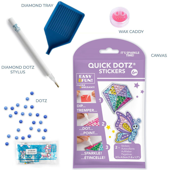 Diamond Dotz BIG DOTZ Stickers Pack 4 - Butterfly Sparkle