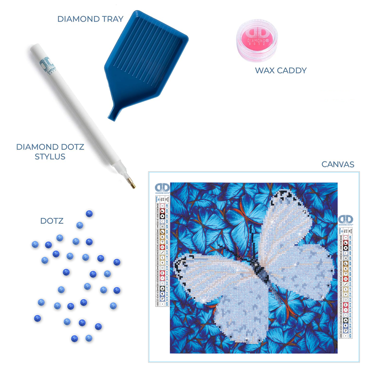 Diamond Dotz Flutterby White - 12 x 12 in