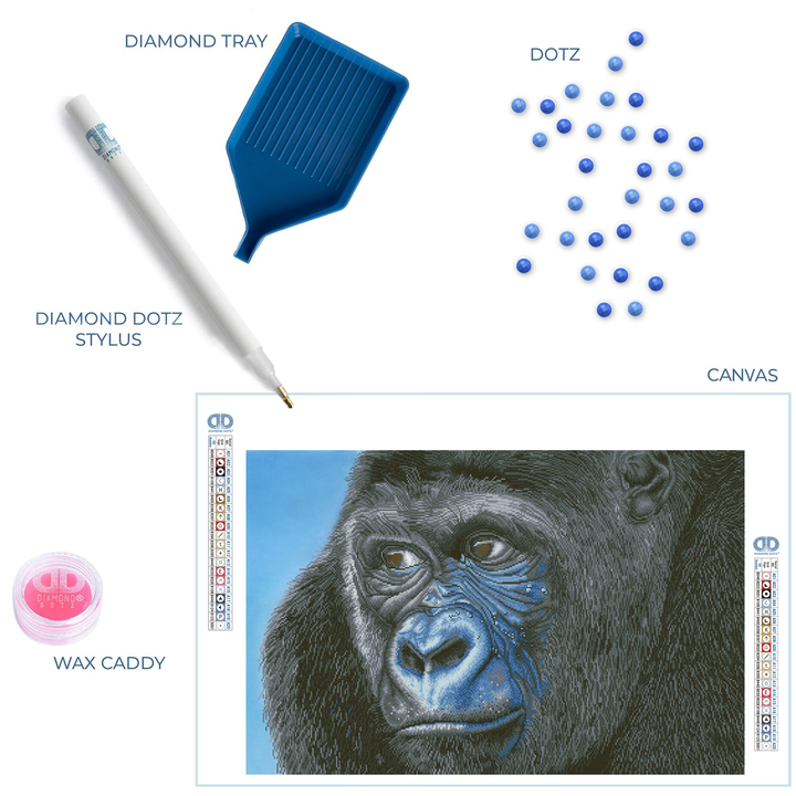 Diamond Dotz Kibali Western Lowland Gorilla - 39.4 x 25.6 in