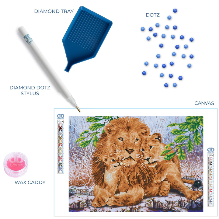 Diamond Dotz Lion Family - 21.7 x 30.3 in
