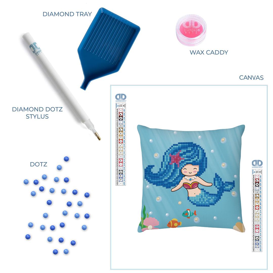 Diamond Dotz Pearl Swimmer Mini Pillow - 7.1 x 7.1 in