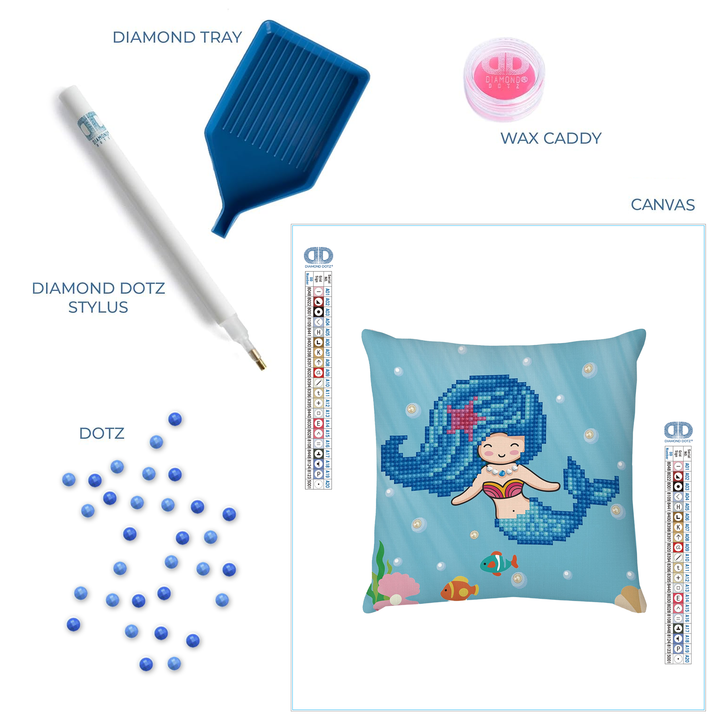 Diamond Dotz Pearl Swimmer Mini Pillow - 7.1 x 7.1 in