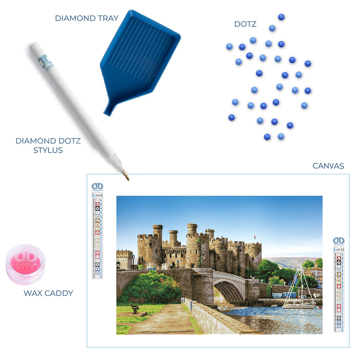 Diamond Dotz Conwy Castle Wales - 19.69 x 29.53 in