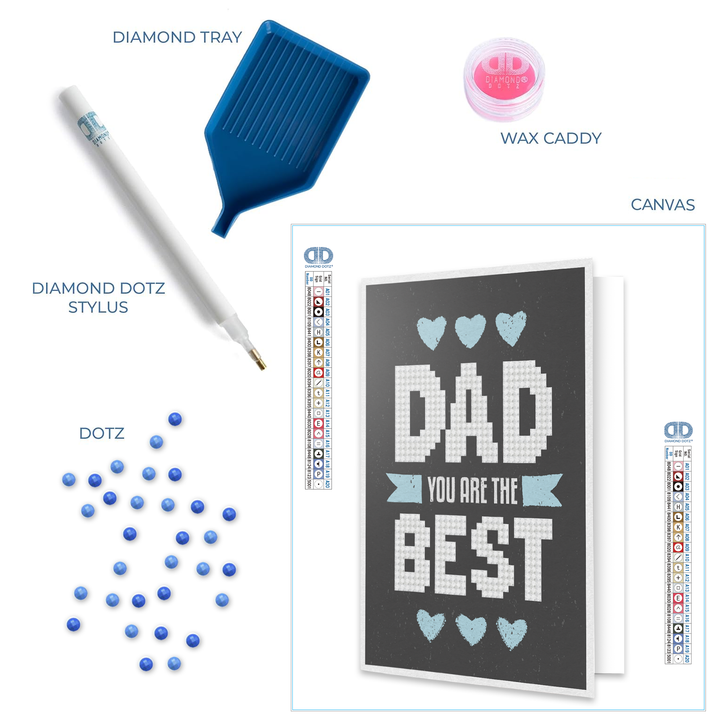 Diamond Dotz Best Dad - Diamond Painting Greeting Card