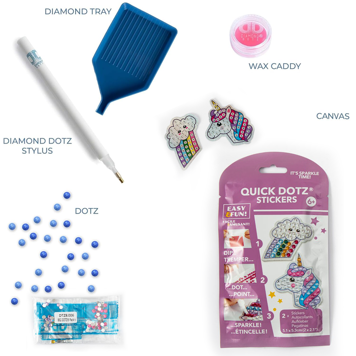 Diamond Dotz BIG DOTZ Stickers Pack 6 - Rainbow Unicorn