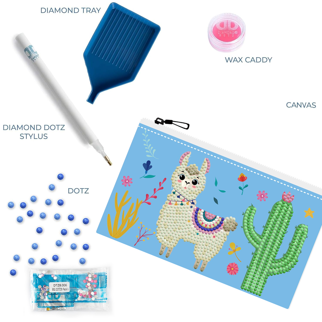 Diamond Dotz Llama Party Zipper Pouch - 5.51 x 8.46 in