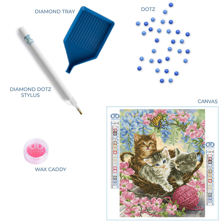 Diamond Dotz Kitty Knits - 15.7 x 19.7 in