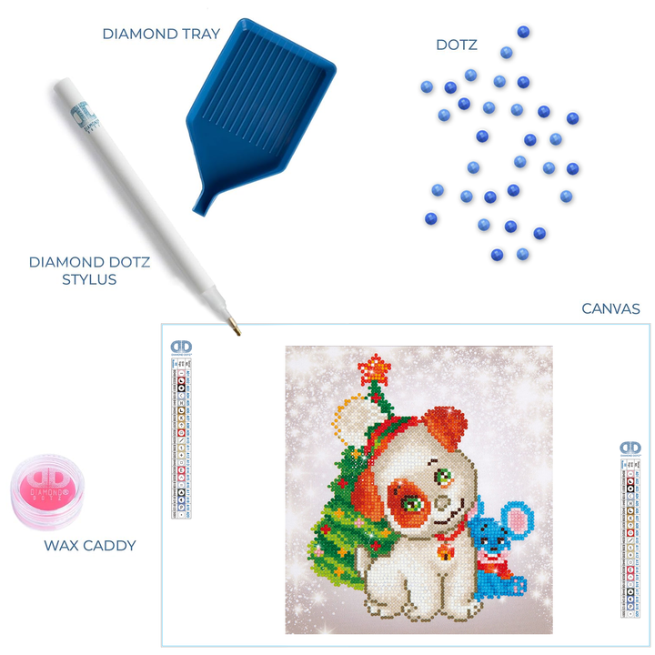 Diamond Dotz Christmas Pup & Mouse - 9.8 x 9 in