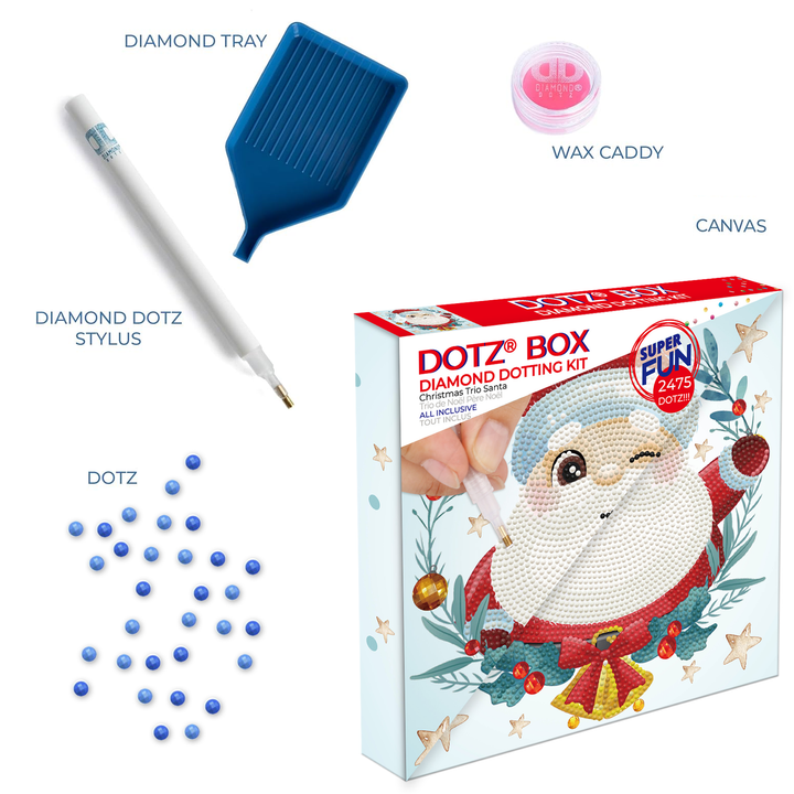 Diamond Dotz Christmas Trio Santa - 8.7 x 8.7 in