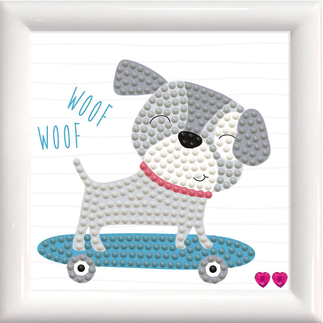 Diamond Dotz Skate & Woof - Framed Kit - 4 x 4 in