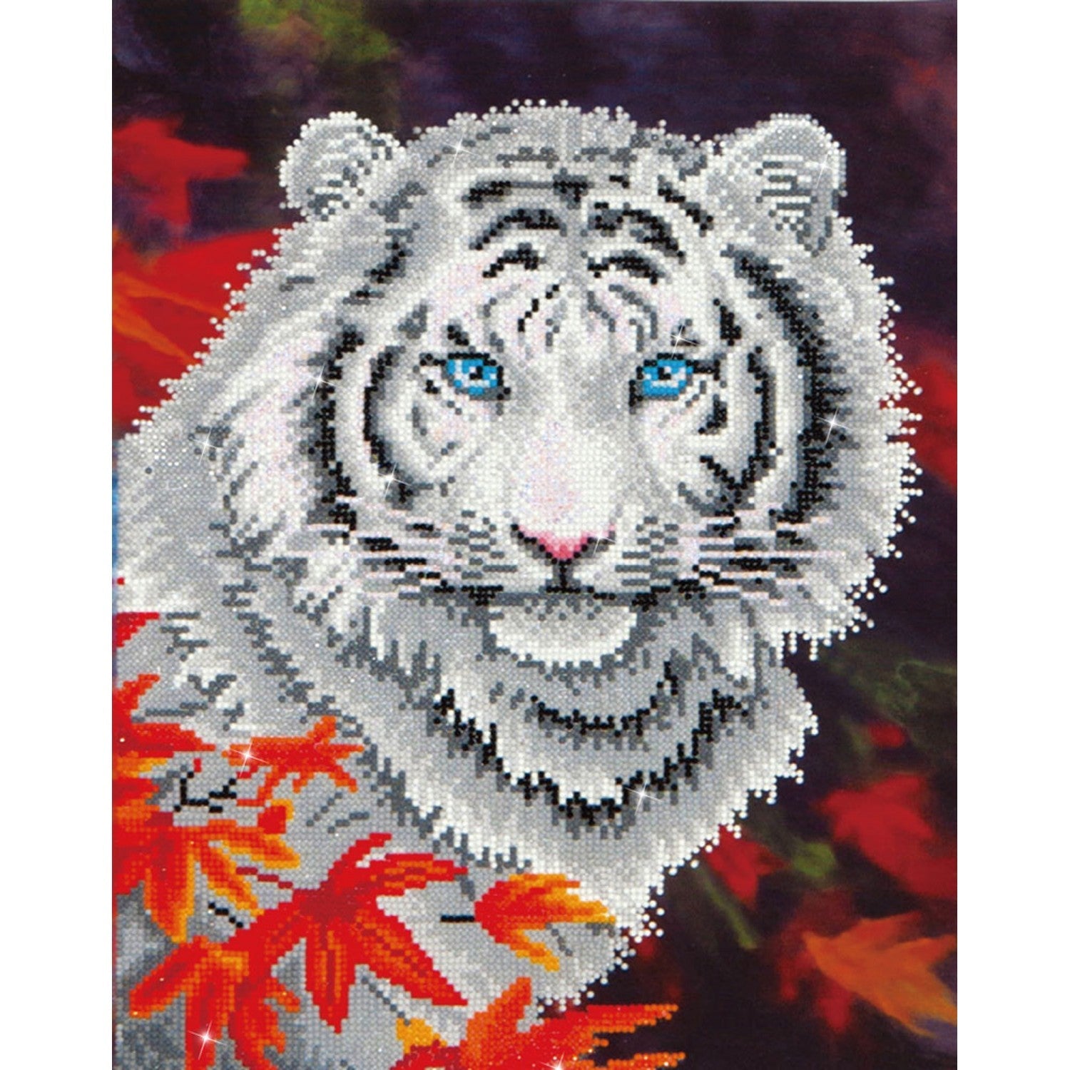 White Tiger in Autumn | Diamond Painting Kits Tigers | Diamond