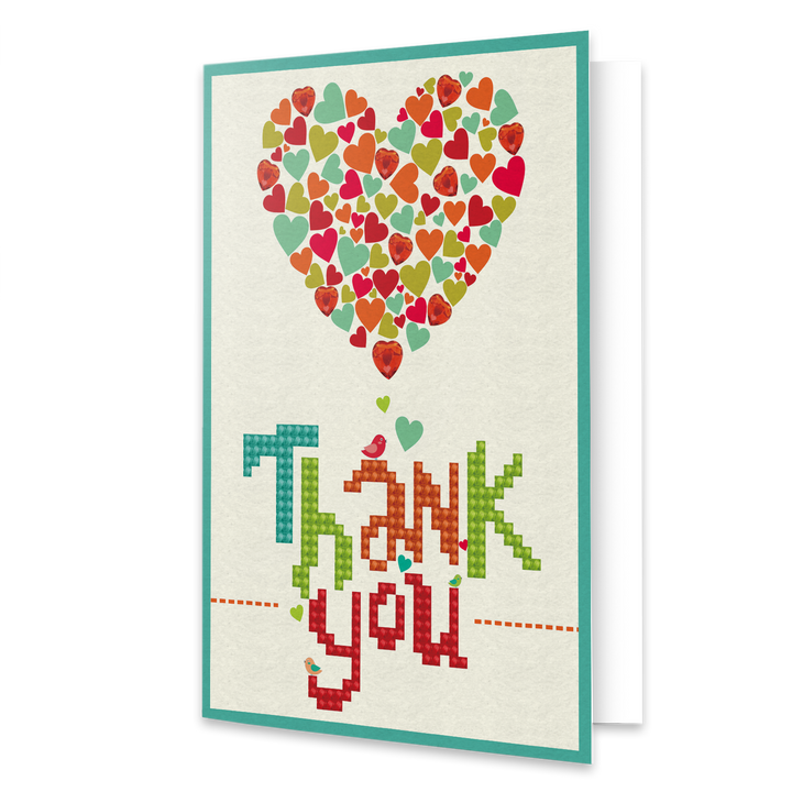 Diamond Dotz Thank You Heart - Diamond Painting Greeting Card