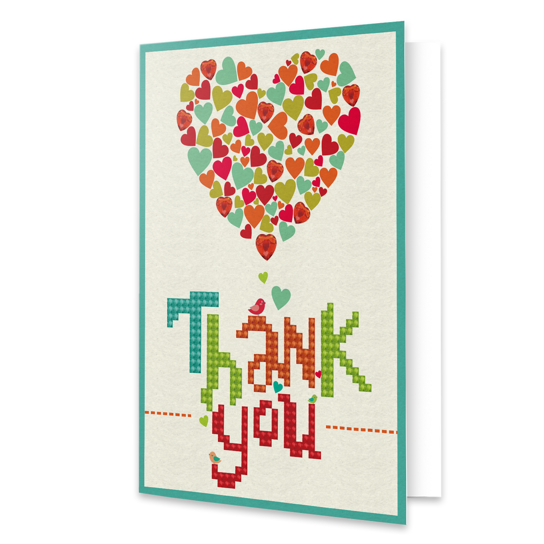 Diamond Dotz Thank You Heart Greeting Card - 5.0" x 7.0"