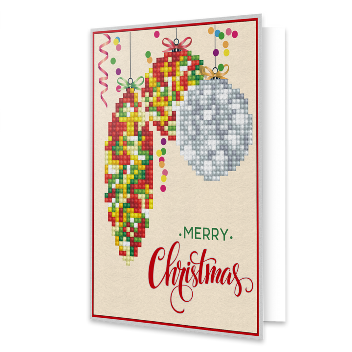 Diamond Dotz Merry Christmas Baubles Trad - Diamond Painting Greeting Card