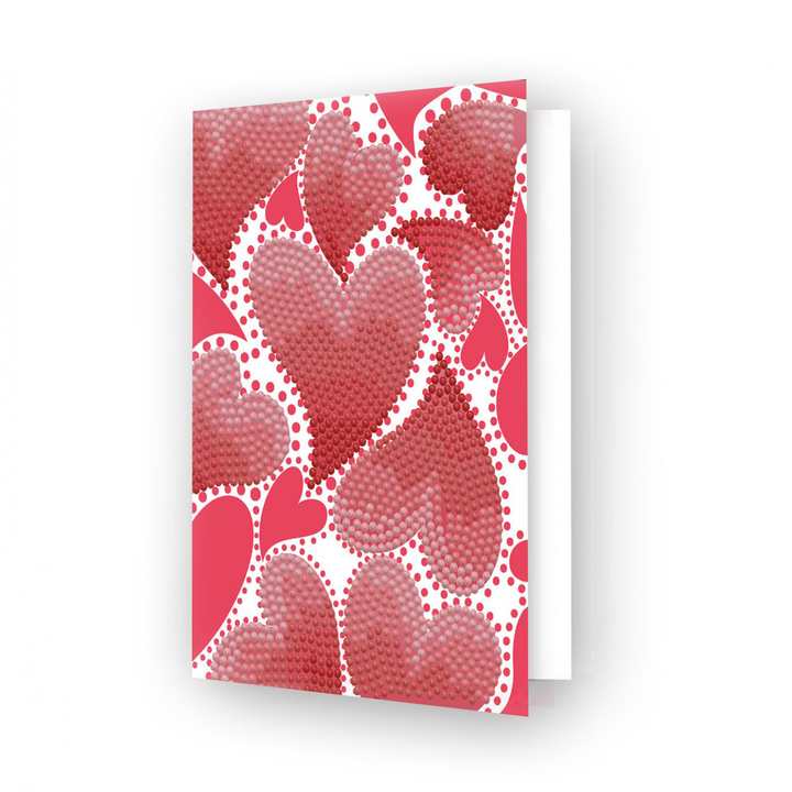 Diamond Dotz Hearts Swirl - Diamond Painting Greeting Card